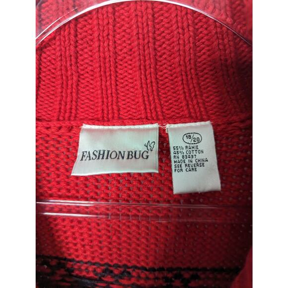 Y2K Fashion Bug Winter Holiday Shawl Collar Cardigan Sweater Plus Size 18 20 - Picture 4 of 10